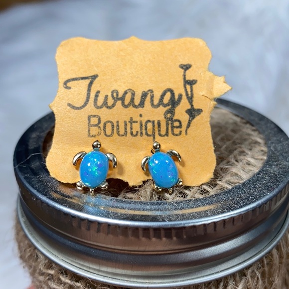 Jewelry - RELISTED Turtle Blue Stone Earrings - Sea Turtle